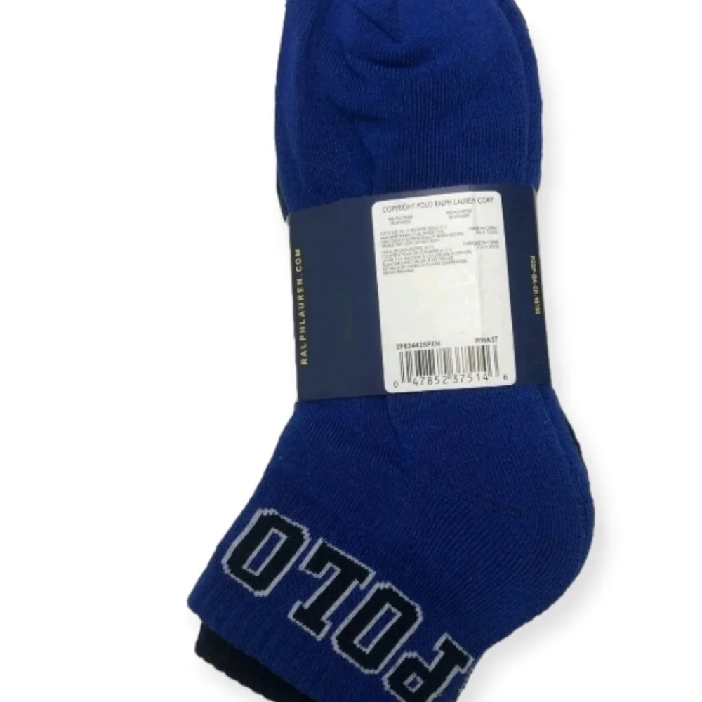 Polo Ralph Lauren 6-Pairs Men’s Quarter Crew Socks  Multi Colors,…Cushion
